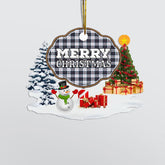 Clan MacRae Dress Modern "Merry Christmas" Tartan Acrylic Ornament WX35 MacRae Dress Modern Tartan Tartan Christmas