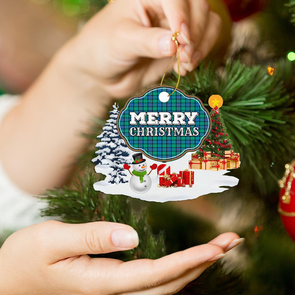 Clan Flower Of Scotland "Merry Christmas" Tartan Acrylic Ornament EP46 Flower Of Scotland Tartan Tartan Christmas