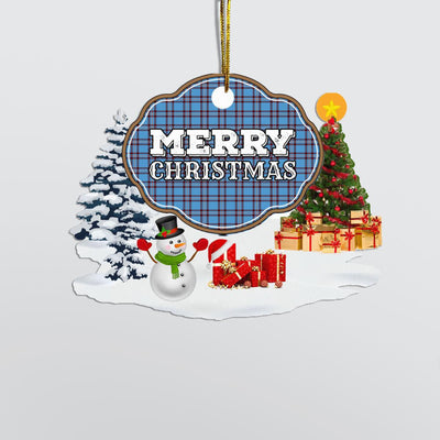 Clan Elliot Ancient "Merry Christmas" Tartan Acrylic Ornament