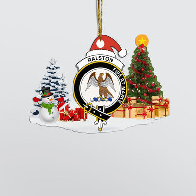 Clan Ralston Crest Tartan Acrylic Christmas Ornament QG95