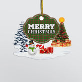 Clan MacKinnon Hunting Modern "Merry Christmas" Tartan Acrylic Ornament KU81 MacKinnon Hunting Modern Tartan Tartan Christmas