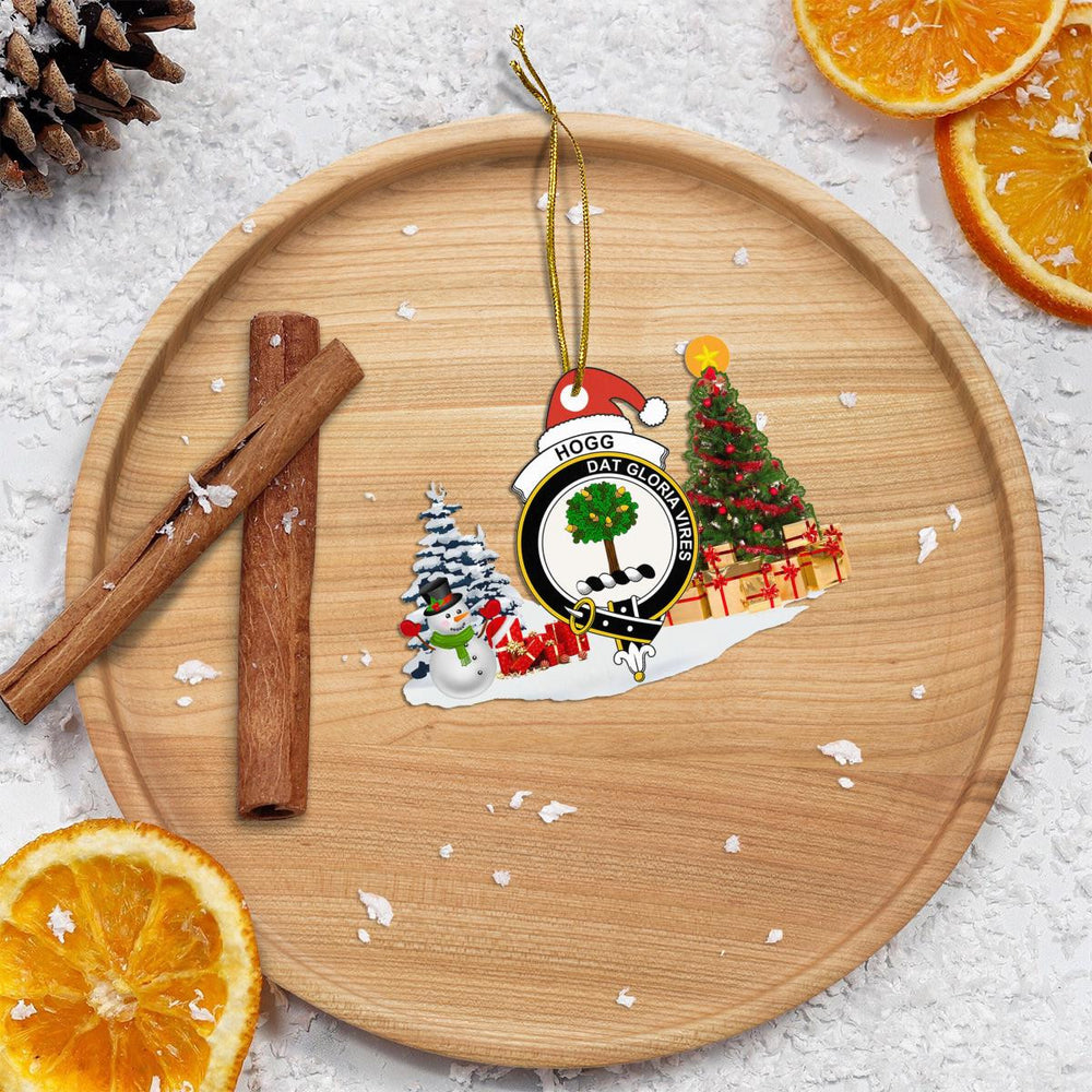 Clan Hogg (or Hog) Crest Tartan Acrylic Christmas Ornament QO49 Hogg (or Hog) Tartan Tartan Christmas