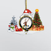Clan Rollo Crest Tartan Acrylic Christmas Ornament LH36 Rollo Tartan Tartan Christmas