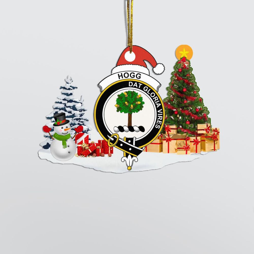 Clan Hogg (or Hog) Crest Tartan Acrylic Christmas Ornament QO49 Hogg (or Hog) Tartan Tartan Christmas