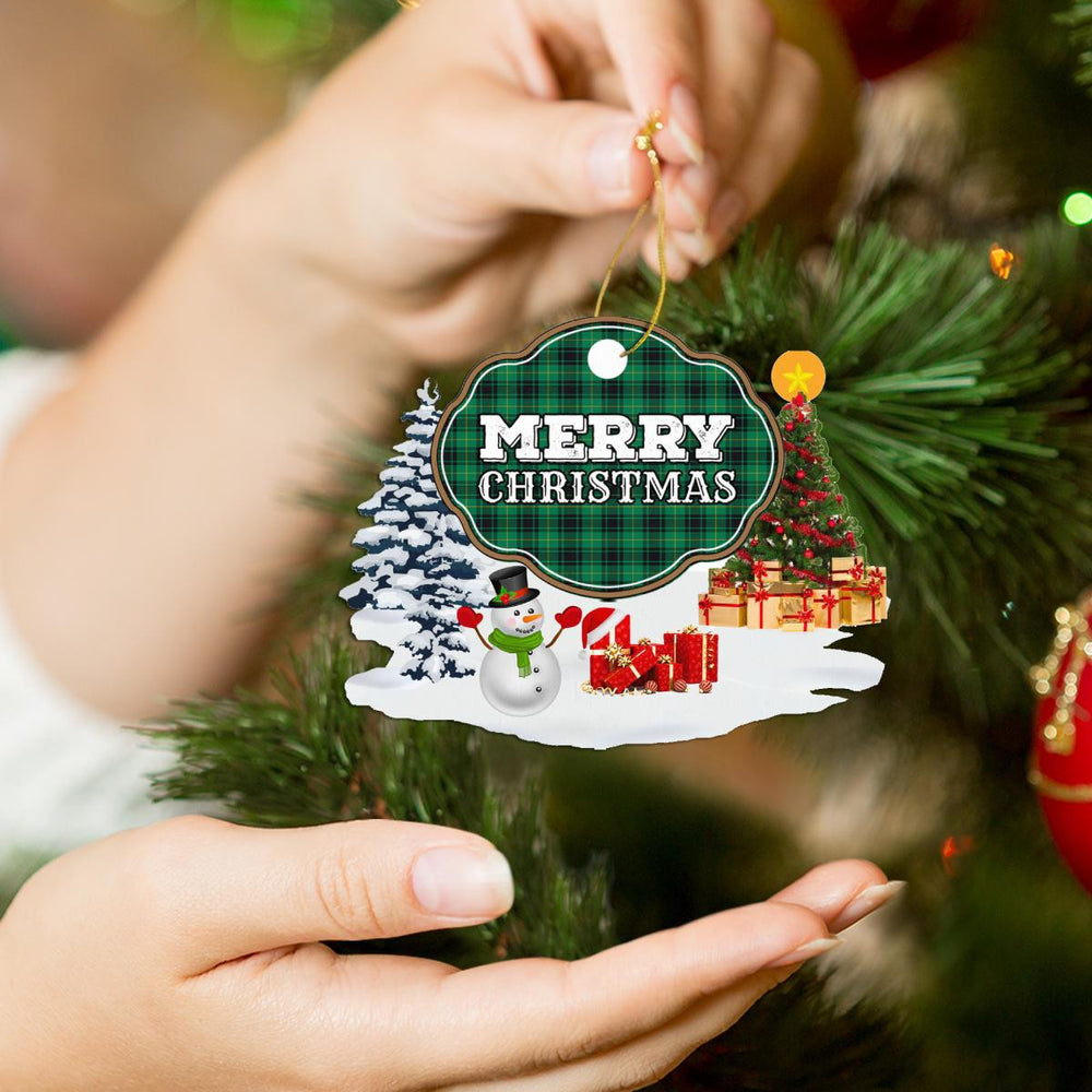 Clan MacArthur Ancient "Merry Christmas" Tartan Acrylic Ornament QO89 MacArthur Ancient Tartan Tartan Christmas