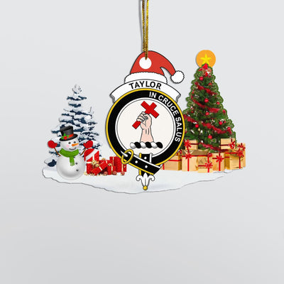 Clan Taylor (or Tailyour) Crest Tartan Acrylic Christmas Ornament AO81