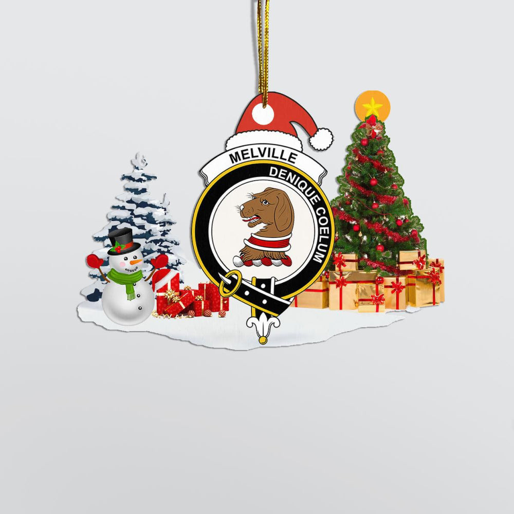 Clan Melville Crest Tartan Acrylic Christmas Ornament TP43 Melville Tartan Tartan Christmas