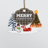 Clan MacLeod of Harris Weathered "Merry Christmas" Tartan Acrylic Ornament GT94 MacLeod of Harris Weathered Tartan Tartan Christmas
