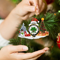 Clan Irvine Of Bonshaw Crest Tartan Acrylic Christmas Ornament QW31 Irvine Of Bonshaw Tartan Tartan Christmas