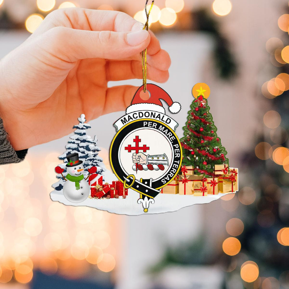 Clan MacDonald of Sleat Crest Tartan Acrylic Christmas Ornament CZ59 MacDonald of Sleat Tartan Tartan Christmas
