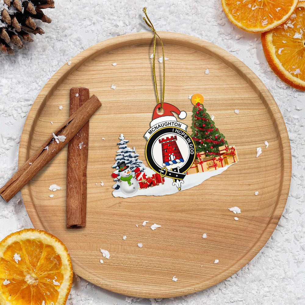 Clan McNaughton Crest Tartan Acrylic Christmas Ornament ZK32 McNaughton Tartan Tartan Christmas