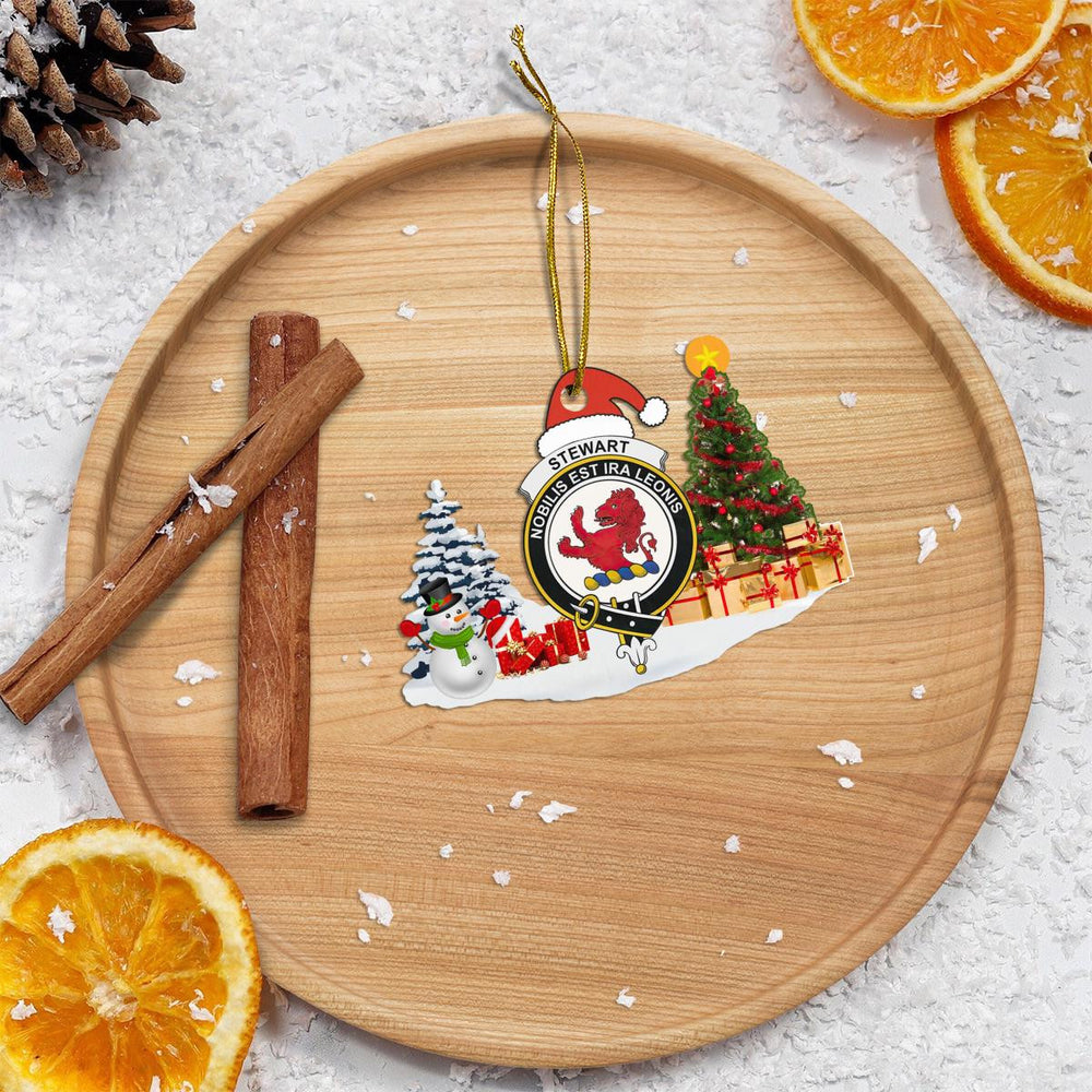 Clan Stewart Crest Tartan Acrylic Christmas Ornament KU12 Stewart Tartan Tartan Christmas