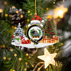 Clan MacLaren Crest Tartan Acrylic Christmas Ornament KC68 MacLaren Tartan Tartan Christmas