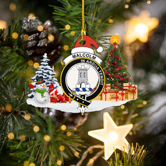Clan Malcolm I Crest Tartan Acrylic Christmas Ornament ZG96 Malcolm I Tartan Tartan Christmas