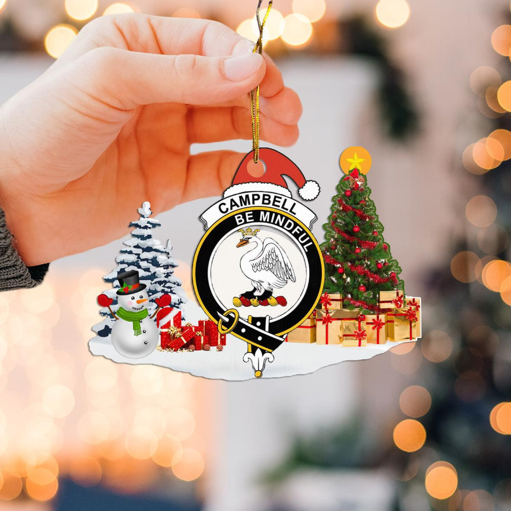 Clan Campbell of Cawdor Crest Tartan Acrylic Christmas Ornament UC58 Campbell of Cawdor Tartan Tartan Christmas