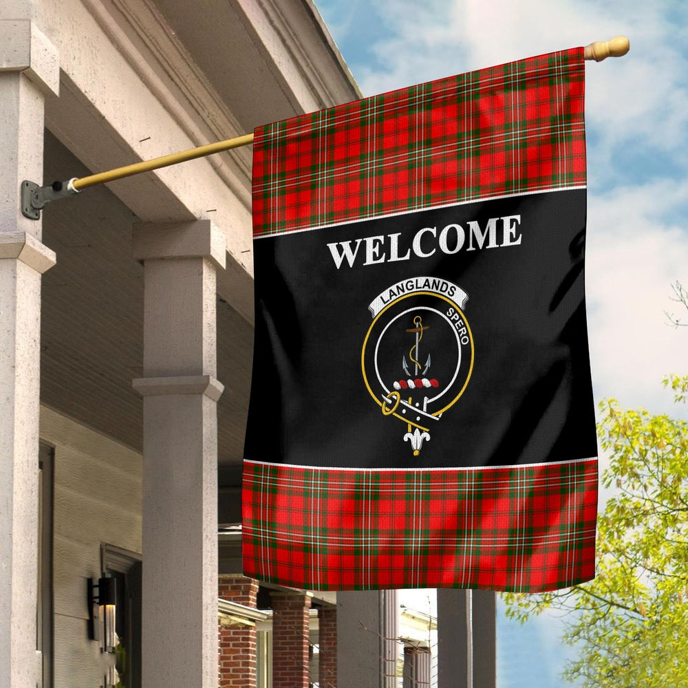 Clan Langlands Tartan Crest Black Garden Flag PJ70 Clan Langlands Tartan Today