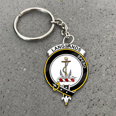 Clan Langlands Tartan Crest Keychain