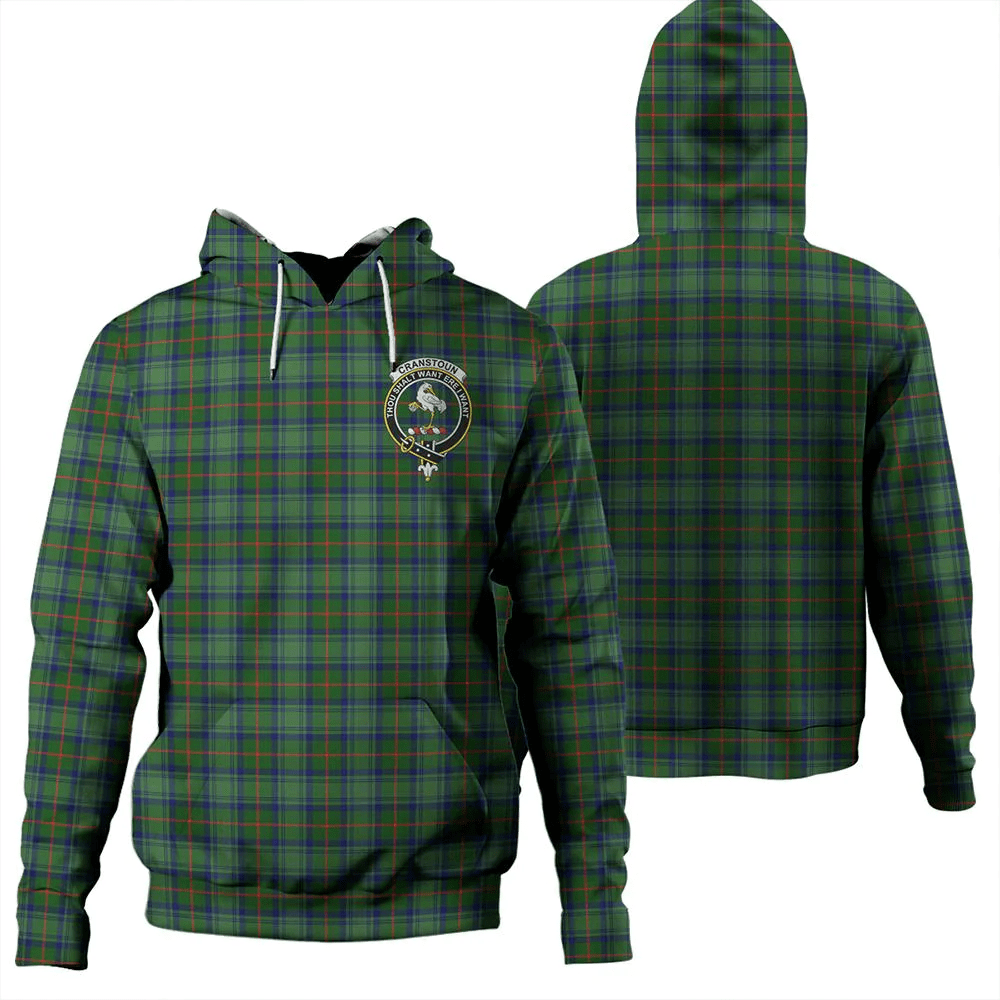 Clan Cranstoun Tartan Hoodie Crest WRIH5FPF-1 Cranstoun Tartan Hoodies