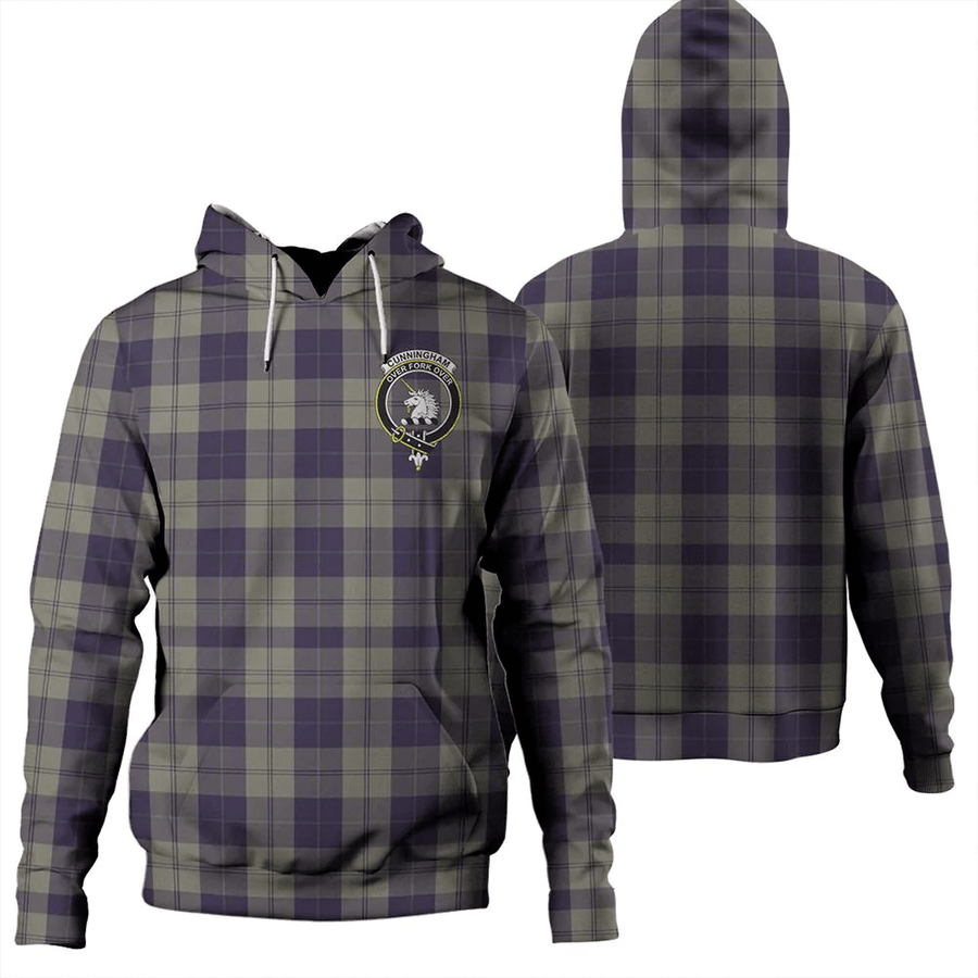 Clan Cunningham Dress Blue Dancers Tartan Hoodie Crest M54MC5EB-1 Cunningham Dress Blue Dancers Tartan Hoodies
