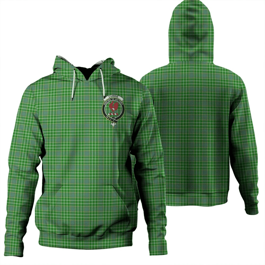 Clan Currie Tartan Hoodie Crest AMJXYCUR-1 Currie Tartan Hoodies