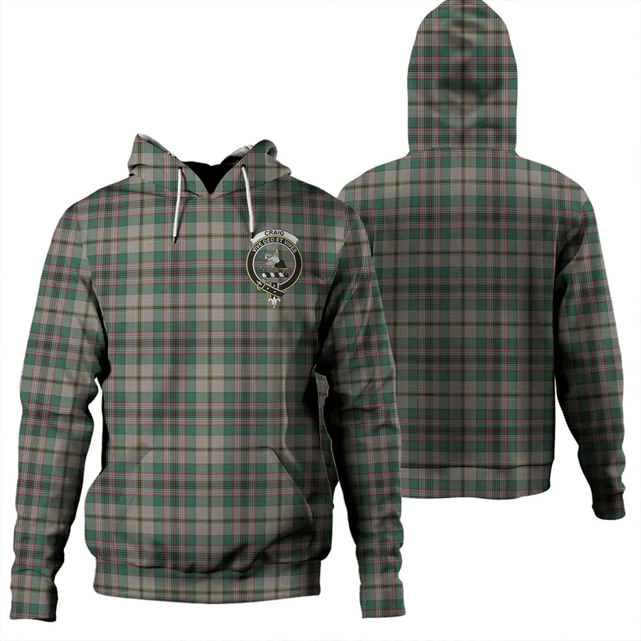 Clan Craig Ancient Tartan Hoodie Crest 1E2ANRWJ-1 Craig Ancient Tartan Hoodies