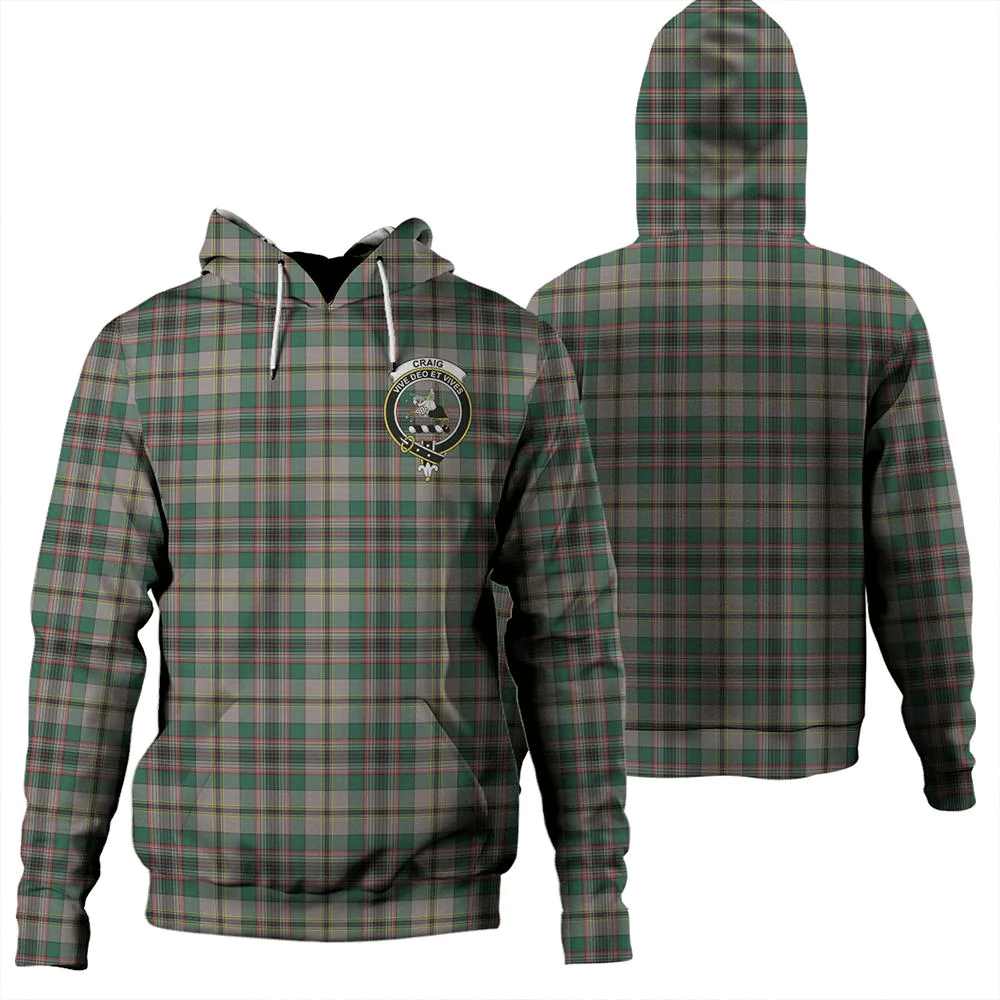 Clan Craig Ancient Tartan Hoodie Crest 1E2ANRWJ-1 Craig Ancient Tartan Hoodies