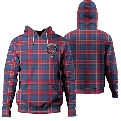 Clan Graham of Menteith Red Tartan Hoodie Crest