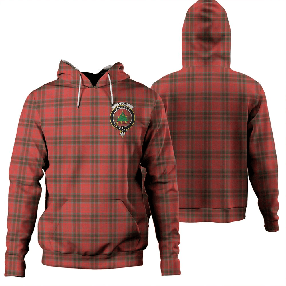 Clan Grant Weathered Tartan Hoodie Crest PUIFTC0P-1 Grant Weathered Tartan Hoodies