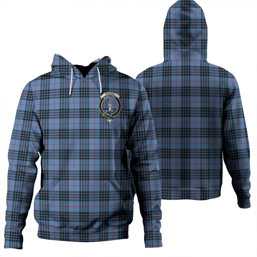 Clan MacKay Blue Tartan Hoodie Crest 4NVRMKGL-1 MacKay Blue Tartan Hoodies