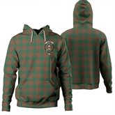 Clan Menzies Green Ancient Tartan Hoodie Crest UDGCC3NB-1 Menzies Green Ancient Tartan Hoodies