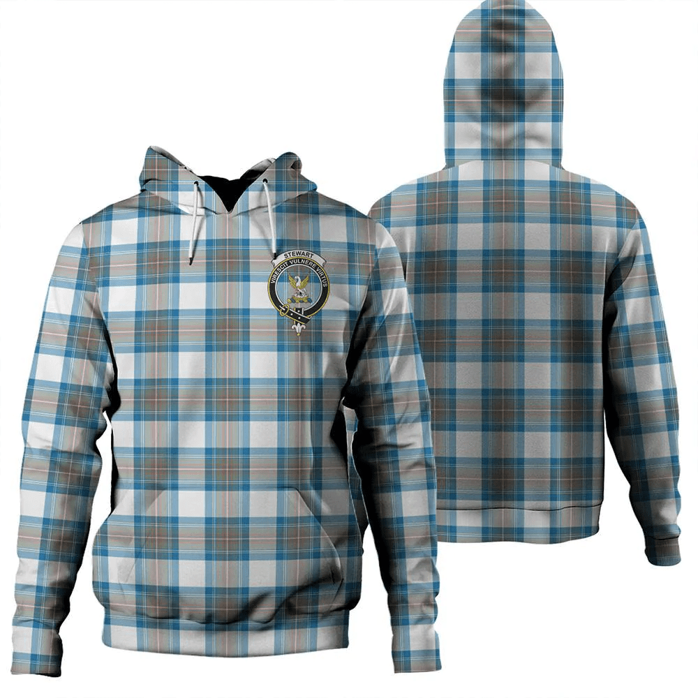Clan Stewart Muted Blue Tartan Hoodie Crest ZDXYJVXD-1 Stewart Muted Blue Tartan Hoodies