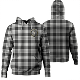 Clan MacFarlane Black & White Tartan Hoodie Crest ESB0UOVT-1 MacFarlane Black & White Tartan Hoodies