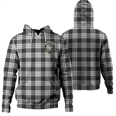 Clan MacFarlane Black & White Tartan Hoodie Crest ESB0UOVT-1 MacFarlane Black & White Tartan Hoodies