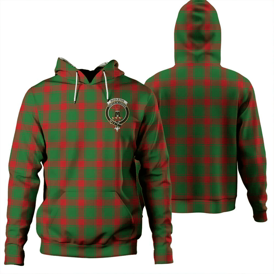 Clan Middleton Modern Tartan Hoodie Crest 8SRSCAOV-1 Middleton Modern Tartan Hoodies