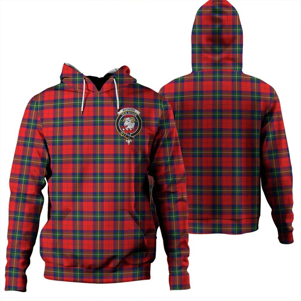 Clan Ruthven Modern Tartan Hoodie Crest KC5HVPQ5-1 Ruthven Modern Tartan Hoodies
