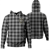Clan Menzies Black & White Modern Tartan Hoodie Crest CWWNBMDV-1 Menzies Black & White Modern Tartan Hoodies