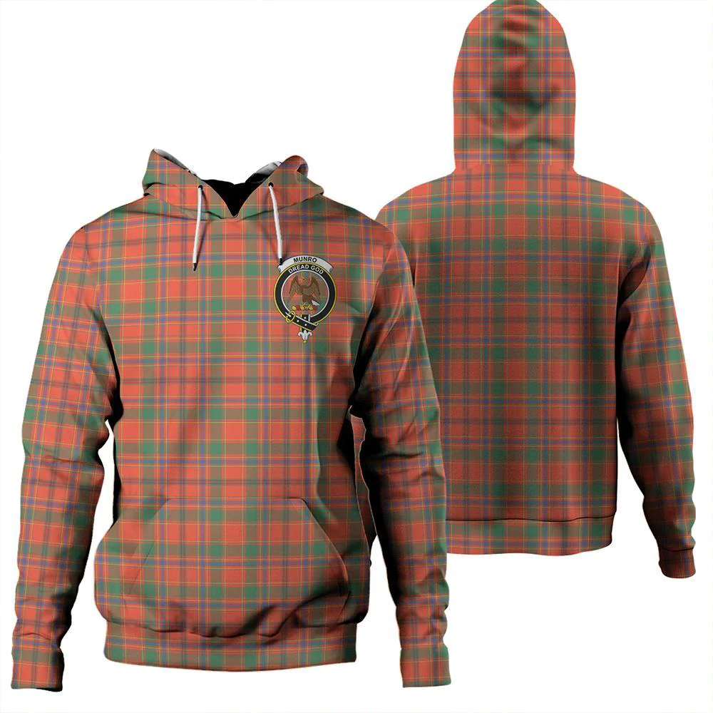 Clan Munro Ancient Tartan Hoodie Crest H3I8S0OU-1 Munro Ancient Tartan Hoodies