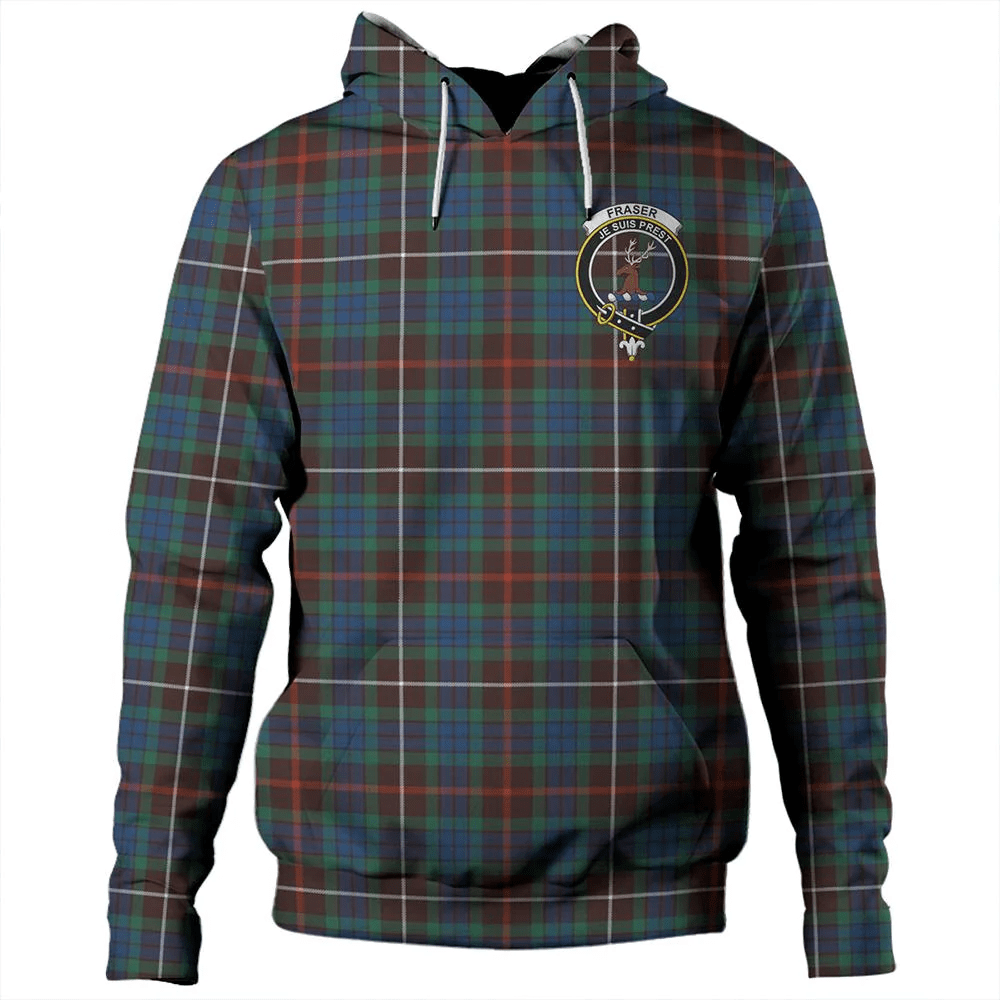 Clan Fraser Hunting Ancient Tartan Hoodie Crest XR3FKP8M-1 Fraser Hunting Ancient Tartan Hoodies