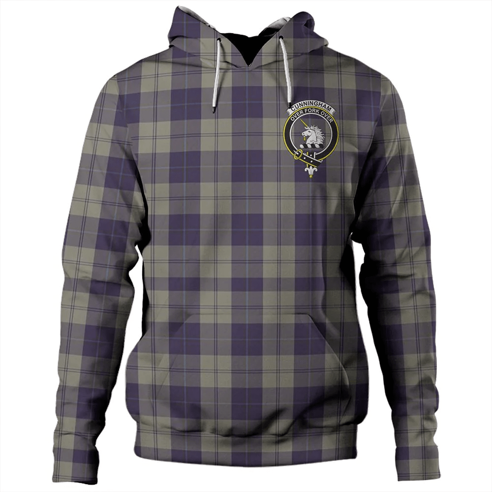 Clan Cunningham Dress Blue Dancers Tartan Hoodie Crest M54MC5EB-1 Cunningham Dress Blue Dancers Tartan Hoodies