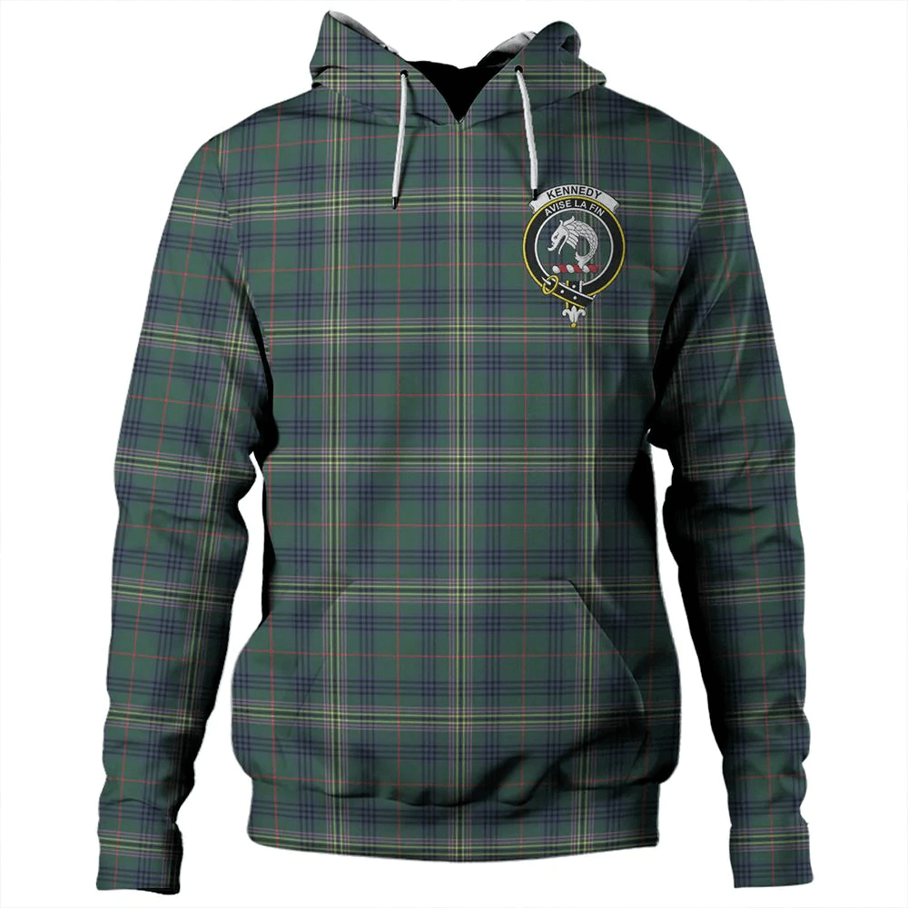 Clan Kennedy Modern Tartan Hoodie Crest 55CSMNEJ-1 Kennedy Modern Tartan Hoodies