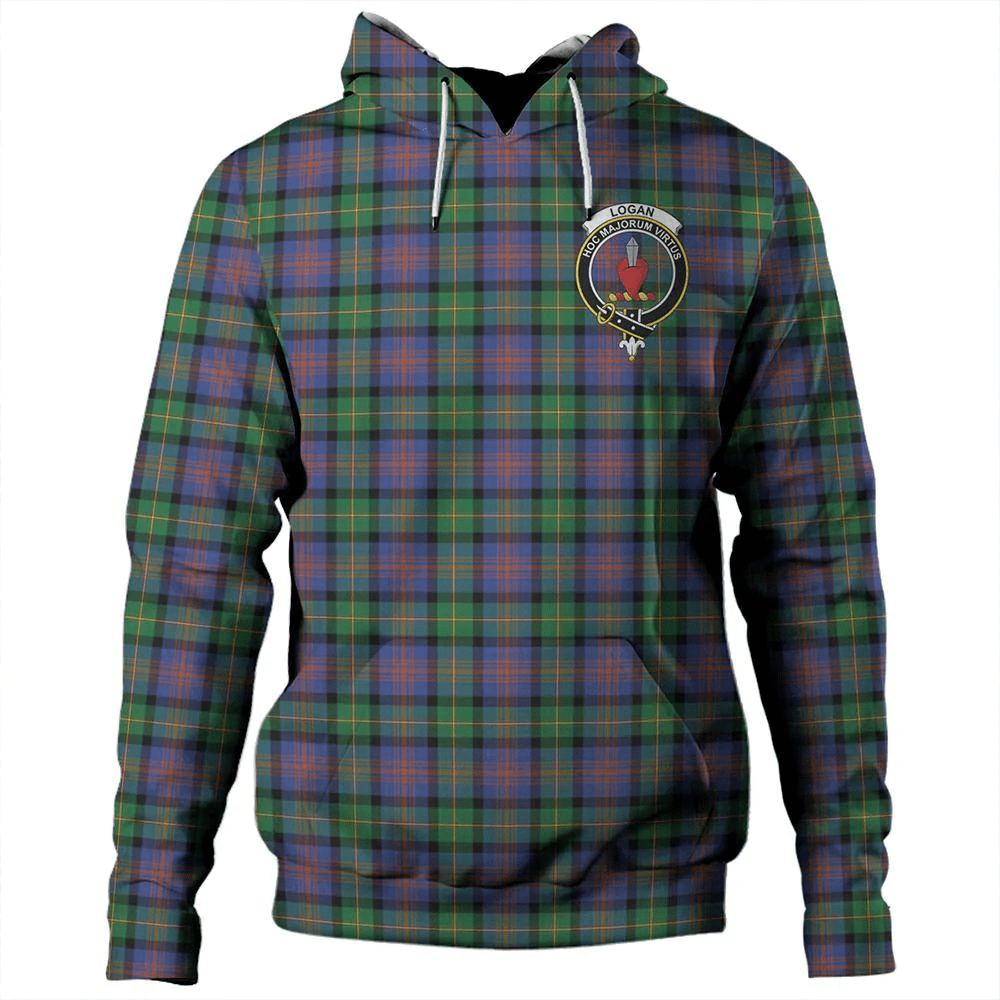 Clan Logan Ancient Tartan Hoodie Crest OASAS39M-1 Logan Ancient Tartan Hoodies