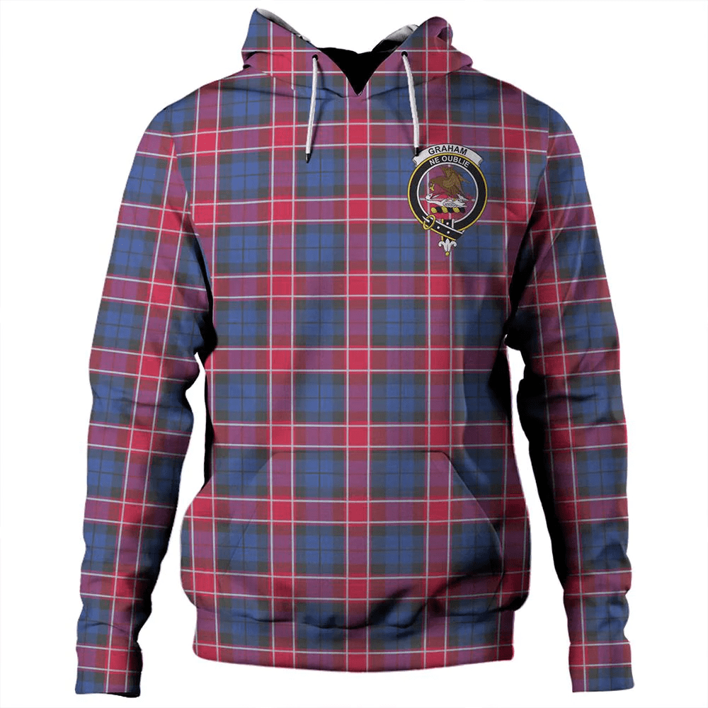 Clan Graham of Menteith Red Tartan Hoodie Crest I4Y5E9OO-1 Graham of Menteith Red Tartan Hoodies