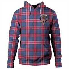 Clan Graham of Menteith Red Tartan Hoodie Crest I4Y5E9OO-1 Graham of Menteith Red Tartan Hoodies