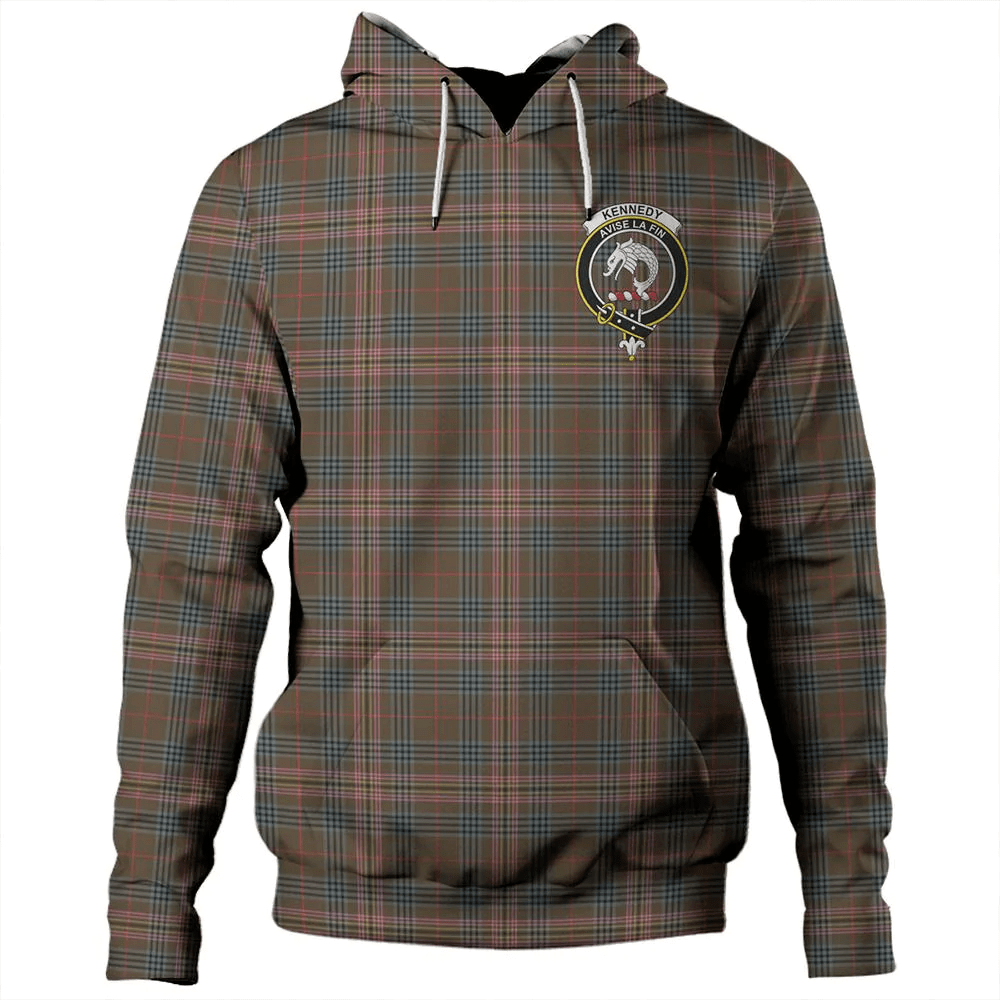 Clan Kennedy Weathered Tartan Hoodie Crest 2WOSVPZO-1 Kennedy Weathered Tartan Hoodies