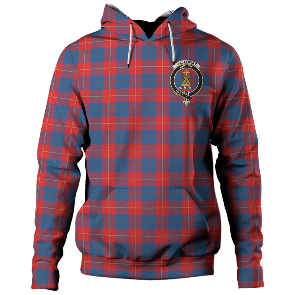 Clan Galloway Red Tartan Hoodie Crest TQYF1CXE-1 Galloway Red Tartan Hoodies