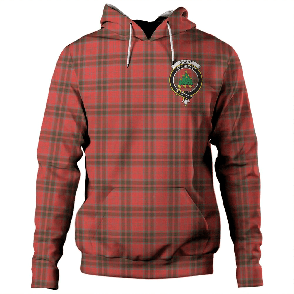 Clan Grant Weathered Tartan Hoodie Crest PUIFTC0P-1 Grant Weathered Tartan Hoodies