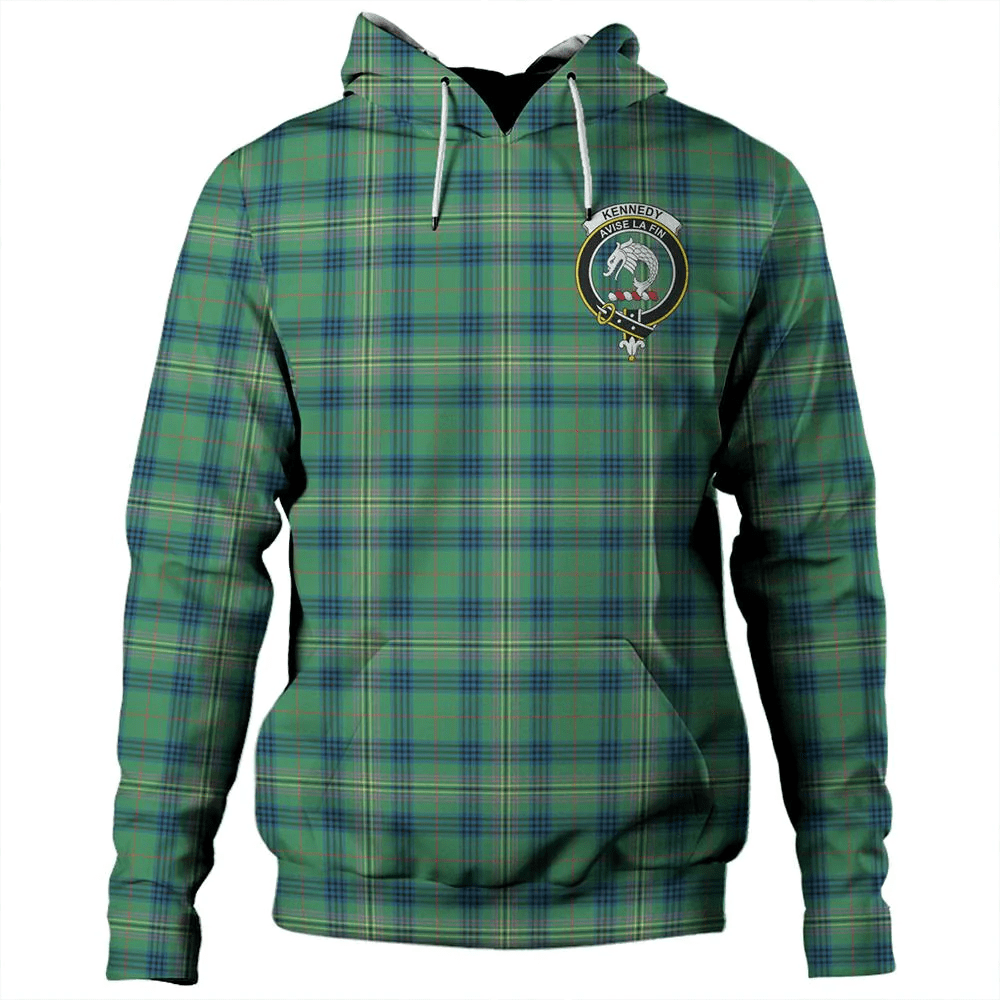 Clan Kennedy Ancient Tartan Hoodie Crest A9UNQ52N-1 Kennedy Ancient Tartan Hoodies