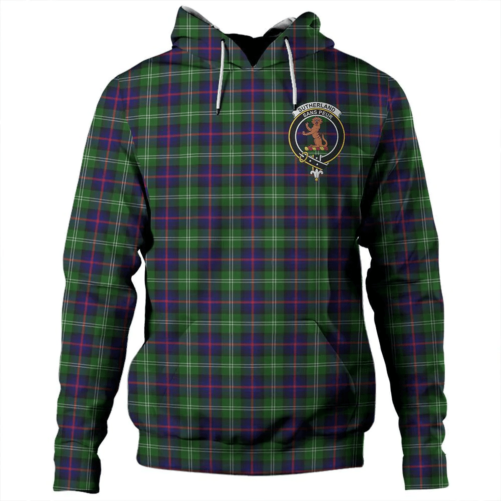 Clan Sutherland Modern Tartan Hoodie Crest X8HMUFRK-1 Sutherland Modern Tartan Hoodies