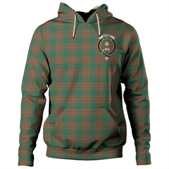 Clan Menzies Green Ancient Tartan Hoodie Crest UDGCC3NB-1 Menzies Green Ancient Tartan Hoodies