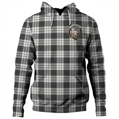 Clan MacFarlane Black & White Tartan Hoodie Crest ESB0UOVT-1 MacFarlane Black & White Tartan Hoodies